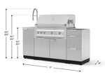 NewAge Outdoor Kitchens Outdoor Grill Island Stainless-Steel 5-Piece Cabinet Set with Sink, 3 Drawer, Grill Cabinet, Platinum Grill and Stainless Steel Countertop - (Natural Gas) 