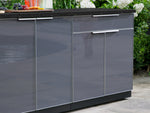 NewAge Outdoor Kitchens Aluminum 4-Piece Cabinet Set with Casters and Bar, Grill Cabinet, Performance Grill, and Countertop-72236-Garage Giant 