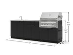 NewAge Outdoor Kitchens Stainless-Steel 5-Piece Cabinet Set with Bar, Sink, Grill Cabinet, Platinum Grill, and Countertop-67471-Garage Giant 