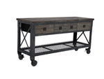 DuraMax 72" Industrial Metal and Wood Workbench with Drawers (Aged Espresso) 