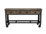 DuraMax 72" Industrial Metal and Wood Workbench with Drawers (Aged Macadamia) 