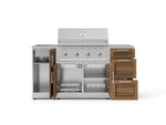 NewAge Outdoor Kitchens Outdoor Grill Island Stainless-Steel Louvered Doors 5-Piece Cabinet Set with Sink, 3 Drawer, Grill Cabinet, Performance Grill and Stainless Steel Countertop-74771-Garage Giant 
