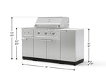 NewAge Outdoor Kitchens Outdoor Grill Island Stainless-Steel 6-Piece Cabinet Set with 1-Door, Grill Cabinet, Performance Grill, Side Burner and Dekton in Aeris Countertop - (Natural Gas) 