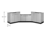 NewAge Outdoor Kitchens Stainless-Steel 5-Piece Cabinet Set with 2-Door, Bar, Grill and Corner Cabinets-65091-Garage Giant 