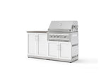 NewAge Outdoor Kitchens Stainless-Steel 4-Piece Cabinet Set with Base, Grill Cabinet, Platinum Grill, and Countertop-73560-Garage Giant 