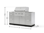 NewAge Outdoor Kitchens Outdoor Grill Island Stainless-Steel 5-Piece Cabinet Set with 3 Drawers, Grill Cabinet and Performance Grill - (Liquid Propane) 