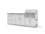 NewAge Outdoor Kitchens Stainless-Steel 5-Piece Cabinet Set with 3-Drawer, Bar, Grill Cabinet, Performance Grill and Countertop-73360-Garage Giant 