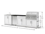 NewAge Outdoor Kitchens Stainless Steel 6-Piece Cabinet Set with Sink, Bar, Grill Cabinet, Performance Grill, Countertop and Stainless Steel Door Fridge-73762-Garage Giant 