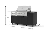 NewAge Outdoor Kitchens Outdoor Grill Island Stainless-Steel 6-Piece Cabinet Set with Casters and 1-Door, Grill Cabinet, Platinum Grill, Dual Side Burner, Countertop 