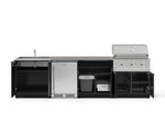 NewAge Outdoor Kitchens Aluminum 6-Piece Cabinet Set with Sink, Bar, Grill Cabinet, Performance Grill, Countertop and Stainless Steel Door Fridge-73782-Garage Giant 