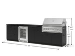 NewAge Outdoor Kitchens Stainless Steel 7-Piece Cabinet Set with 3-Drawer, Bar, Grill Cabinet, Platinum Grill, Countertop, and Glass Door Fridge-73610-Garage Giant 