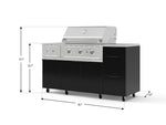 NewAge Outdoor Kitchens Outdoor Grill Island Aluminum 6-Piece Cabinet Set with Casters and 3-Drawer, Grill Cabinet, Performance Grill, Side Burner, Countertop 