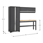 NewAge Garage Cabinets BOLD Series Grey All In One 4-Piece Set with Bamboo Top-73501-Garage Giant 