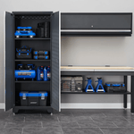NewAge Garage Cabinets BOLD Series Grey All In One 4-Piece Set with Bamboo Top-73501-Garage Giant 
