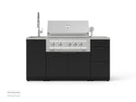 NewAge Outdoor Kitchens Outdoor Grill Island Stainless-Steel 5-Piece Cabinet Set with Sink, 3 Drawer, Grill Cabinet, Platinum Grill and Stainless Steel Countertop 