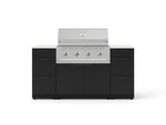 NewAge Outdoor Kitchens Outdoor Grill Island Stainless-Steel 6-Piece Cabinet Set with 3 Drawers, Grill Cabinet, Performance Grill and Dekton in Aeris Countertops - (Natural Gas) 