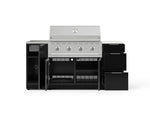 NewAge Outdoor Kitchens Outdoor Grill Island Aluminum 5-Piece Cabinet Set with Sink, 3 Drawer, Grill Cabinet, Performance Grill and Stainless Steel Countertop - (Liquid Propane) 