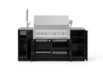 NewAge Outdoor Kitchens Outdoor Grill Island Aluminum 5-Piece Cabinet Set with Sink, 1 Door, Grill Cabinet, Platinum Grill and Stainless Steel Countertop 