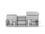 NewAge Outdoor Kitchens Stainless-Steel Louvered Doors 6-Piece Cabinet Set with Base, Grill Cabinet, Platinum Griddle and Countertop-75115-Garage Giant 