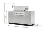 NewAge Outdoor Kitchens Outdoor Grill Island Stainless-Steel 5-Piece Cabinet Set with Sink, 3 Drawer, Grill Cabinet, Platinum Grill and Stainless Steel Countertop-75605-Garage Giant 