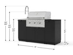 NewAge Outdoor Kitchens Outdoor Grill Island Stainless-Steel 5-Piece Cabinet Set with Sink, 1 Door, Grill Cabinet, Performance Grill and Stainless Steel Countertop - (Natural Gas) 
