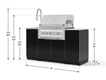 NewAge Outdoor Kitchens Outdoor Grill Island Aluminum 5-Piece Cabinet Set with Sink, 1 Door, Grill Cabinet, Platinum Grill and Stainless Steel Countertop - (Natural Gas) 