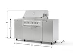 NewAge Outdoor Kitchens Outdoor Grill Island Stainless-Steel 6-Piece Cabinet Set with Casters and 1 Door, Grill Cabinet, Platinum Grill, Countertops 