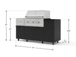 NewAge Outdoor Kitchens Outdoor Grill Island Stainless-Steel 5-Piece Cabinet Set with Casters and 1-Door, Grill Cabinet, Side Burner and Performance Grill - (Liquid Propane) 