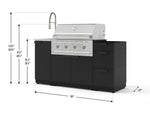 NewAge Outdoor Kitchens Outdoor Grill Island Stainless-Steel 5-Piece Cabinet Set with Sink, 3 Drawer, Grill Cabinet, Performance Grill and Stainless Steel Countertop - (Liquid Propane) 