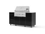 NewAge Outdoor Kitchens Outdoor Grill Island Aluminum 6-Piece Cabinet Set with Casters 1 Door, 3 Drawer, Grill Cabinet, Platinum Grill and Dekton in Aeris Countertops - (Liquid Propane) | Garage Giant 