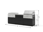 NewAge Outdoor Kitchens Stainless Steel 6-Piece Cabinet Set with 3 Drawer, Grill Cabinet, Platinum Griddle, Grill and Countertop-75181-Garage Giant 