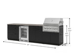 NewAge Outdoor Kitchens Stainless Steel 7-Piece Cabinet Set with 3-Drawer, Bar, Grill Cabinet, Platinum Grill, Countertop, and Glass Door Fridge-73683-Garage Giant 
