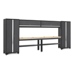 NewAge Garage Cabinets BOLD Series Grey All In One 8-Piece Set with Bamboo Top-74501-Garage Giant 