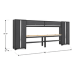 NewAge Garage Cabinets BOLD Series Grey All In One 8-Piece Set with Bamboo Top-74501-Garage Giant 