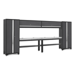 NewAge Garage Cabinets BOLD Series Grey All In One 8-Piece Set with Stainless Steel Top-74505-Garage Giant 