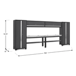 NewAge Garage Cabinets BOLD Series Grey All In One 8-Piece Set with Stainless Steel Top-74505-Garage Giant 