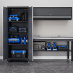 NewAge Garage Cabinets BOLD Series Grey All In One 8-Piece Set with Stainless Steel Top-74505-Garage Giant 