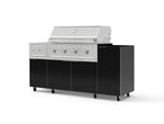 NewAge Outdoor Kitchens Outdoor Grill Island Aluminum 5-Piece Cabinet Set with Casters and 1-Door, Grill Cabinet, Side Burner and Performance Grill - (Liquid Propane) | Garage Giant 