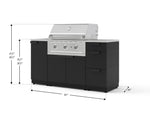 NewAge Outdoor Kitchens Outdoor Grill Island Stainless-Steel 5-Piece Cabinet Set with Sink, 3 Drawer, Grill Cabinet, Performance Grill and Stainless Steel Countertop 