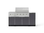 NewAge Outdoor Kitchens Outdoor Grill Island Aluminum 6-Piece Cabinet Set with 1-Door, Grill Cabinet, Performance Grill, Side Burner and Countertop - (Natural Gas) 