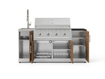 NewAge Outdoor Kitchens Outdoor Grill Island Stainless-Steel Louvered Doors 5-Piece Cabinet Set with Sink, 1 Door, Grill Cabinet, Performance Grill and Stainless Steel Countertop - (Natural Gas) 
