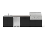 NewAge Outdoor Kitchens Stainless Steel 6-Piece Cabinet Set with Sink, Bar, Grill Cabinet, Performance Grill, Countertop and Stainless Steel Door Fridge-73811-Garage Giant 