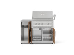 NewAge Outdoor Kitchens Outdoor Grill Island Stainless-Steel Louvered Doors 3-Piece Cabinet Set with Sink, Grill Cabinet and Platinum Grill-73974-Garage Giant 