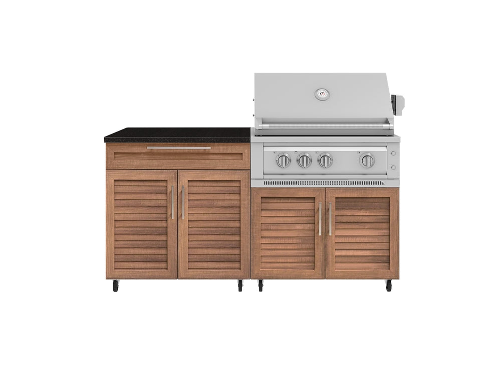 NewAge Outdoor Kitchens Stainless Steel 4-Piece Cabinet Set with Caster and Bar, Grill Cabinet, Performance Grill, and Countertop-72264-Garage Giant