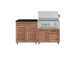 NewAge Outdoor Kitchens Stainless Steel 4-Piece Cabinet Set with Caster and Bar, Grill Cabinet, Performance Grill, and Countertop-72264-Garage Giant 