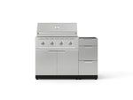 NewAge Outdoor Kitchens Outdoor Grill Island Stainless-Steel 3-Piece Cabinet Set with 3-Drawer, Grill Cabinet and Performance Grill - (Liquid Propane) 