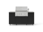 NewAge Outdoor Kitchens Outdoor Grill Island Stainless-Steel 6-Piece Cabinet Set with Casters and 1 Door, Grill Cabinet, Platinum Grill, Countertops 