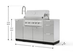 NewAge Outdoor Kitchens Outdoor Grill Island Stainless-Steel 5-Piece Cabinet Set with Sink, 3 Drawer, Grill Cabinet, Platinum Grill and Stainless Steel Countertop-75569-Garage Giant 