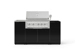NewAge Outdoor Kitchens Outdoor Grill Island Aluminum 5-Piece Cabinet Set with Sink, 1 Door, Grill Cabinet, Platinum Grill and Stainless Steel Countertop - (Natural Gas) 
