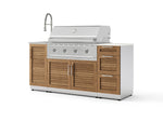 NewAge Outdoor Kitchens Outdoor Grill Island Stainless-Steel Louvered Doors 5-Piece Cabinet Set with Sink, 3 Drawer, Grill Cabinet, Performance Grill and Stainless Steel Countertop - (Liquid Propane) | Garage Giant 